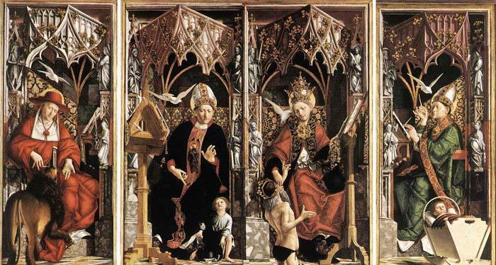 PACHER, Michael Altarpiece of the Church Fathers Germany oil painting art